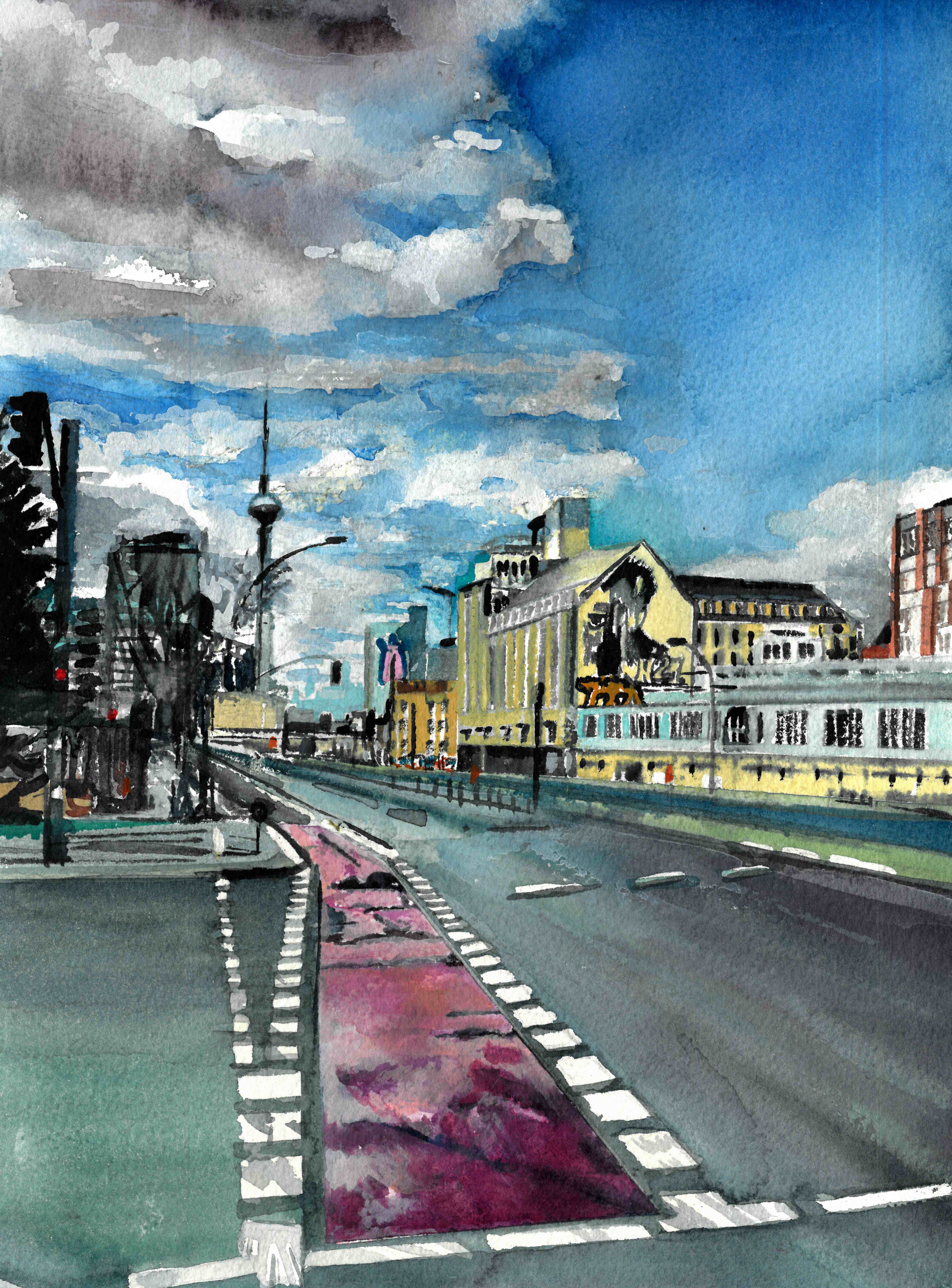 Prenzlauerallee Aquarell