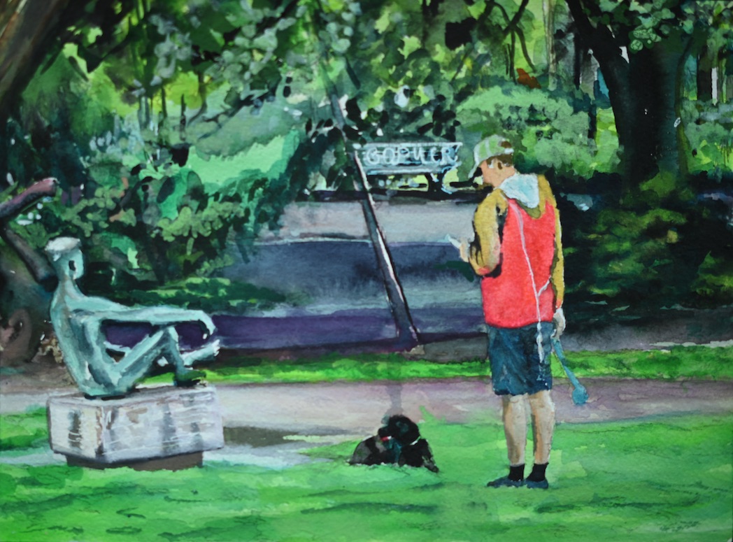 Man with dog Weinbergpark